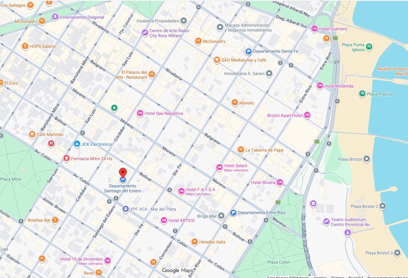 DEPARTAMENTO MAR DEL PLATA VERANO 2027 PARA HASTA 2 PERSONAS SANTIAGO DEL ESTERO 2100 PLAZA MITRE/CENTRO